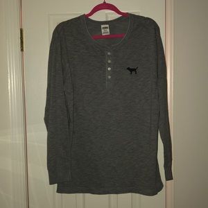 VS PINK Long- Sleeve Henley T-Shirt
